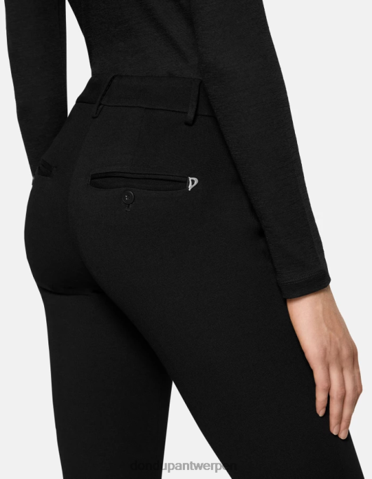 kleding DONDUP perfecte slim-fit jersey broek zwart vrouwen 4X00H125