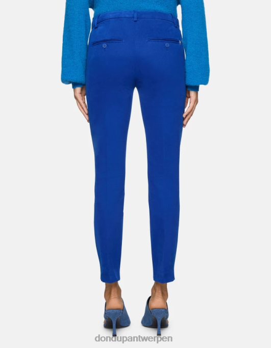 kleding DONDUP perfecte slim-fit katoenen broek koningsblauw vrouwen 4X00H180