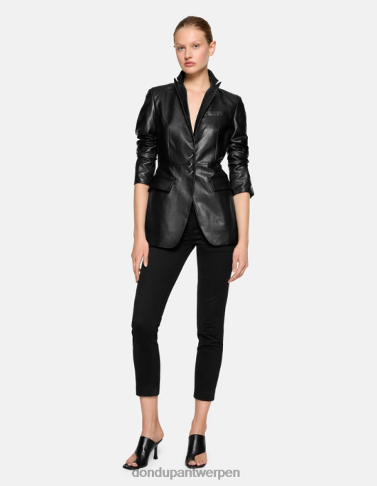 kleding DONDUP perfecte slim-fit katoenen broek zwart vrouwen 4X00H177