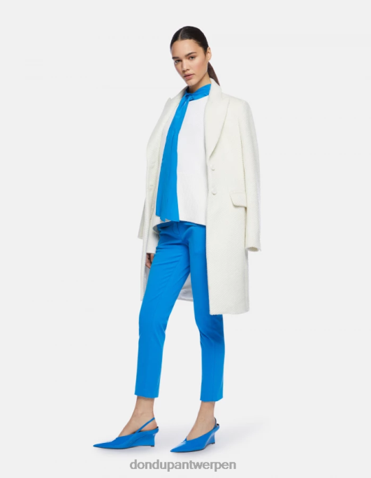 kleding DONDUP perfecte slim-fit tricotine broek turkoois vrouwen 4X00H212