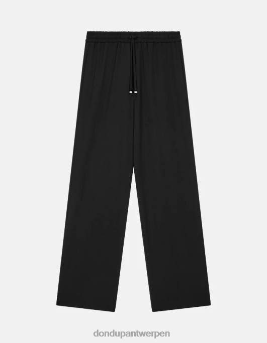 kleding DONDUP Marisol Gabardine-joggingbroek zwart vrouwen 4X00H151