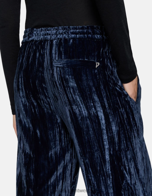 kleding DONDUP Marisol fluwelen joggingbroek marineblauw vrouwen 4X00H148
