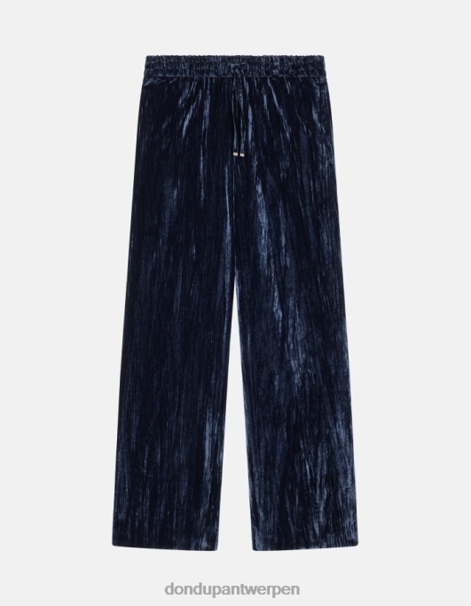 kleding DONDUP Marisol fluwelen joggingbroek marineblauw vrouwen 4X00H148