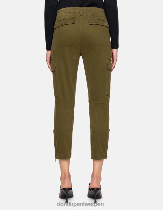 kleding DONDUP Eve katoenen cargobroek leger groen vrouwen 4X00H163