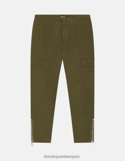 kleding DONDUP Eve katoenen cargobroek leger groen vrouwen 4X00H163