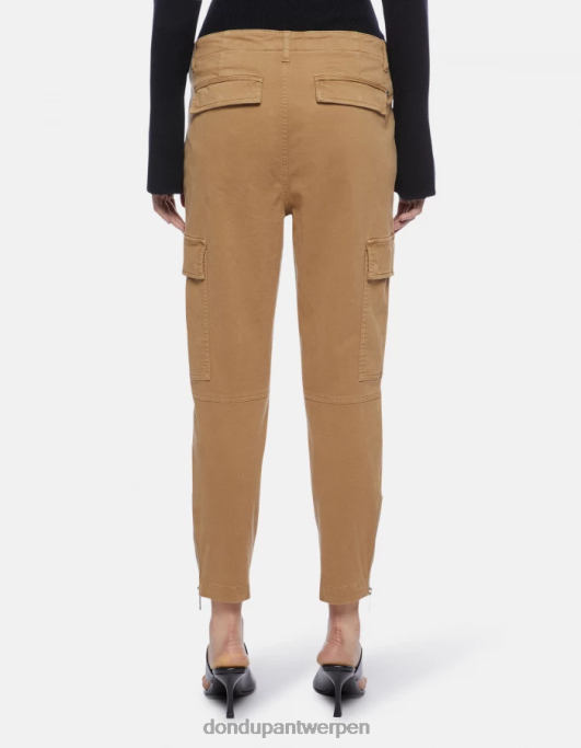 kleding DONDUP Eve katoenen cargobroek zand vrouwen 4X00H162
