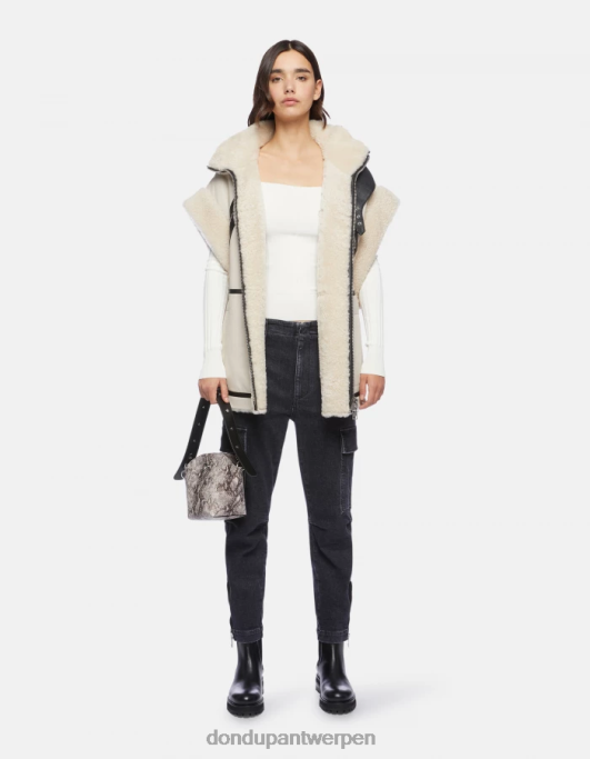 kleding DONDUP Eve stretch denim cargobroek zwart vrouwen 4X00H160