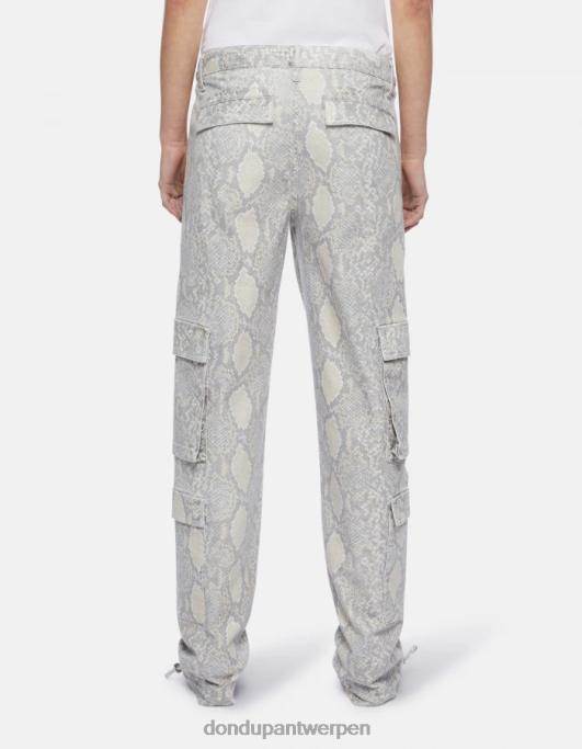 kleding DONDUP tori losvallende katoenen broek met print natuurlijk vrouwen 4X00H119