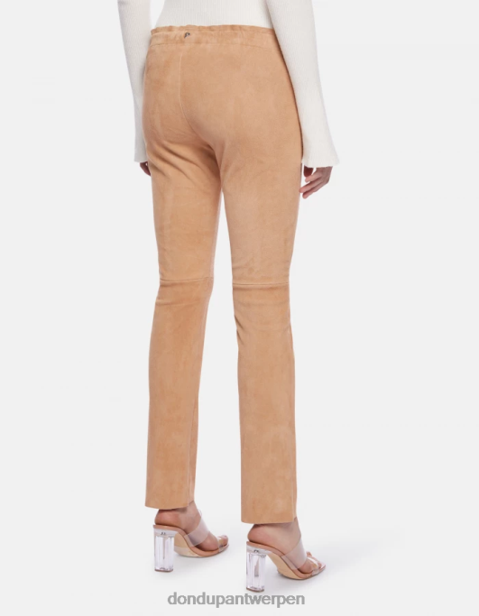 kleding DONDUP suède legging kaneel vrouwen 4X00H141