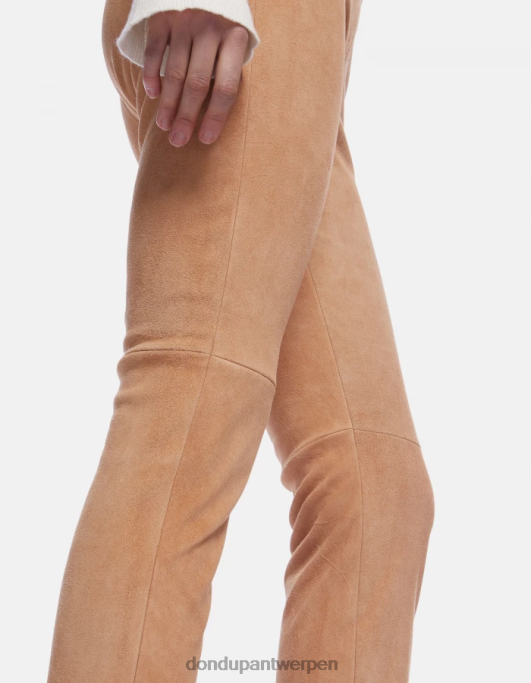 kleding DONDUP suède legging kaneel vrouwen 4X00H141