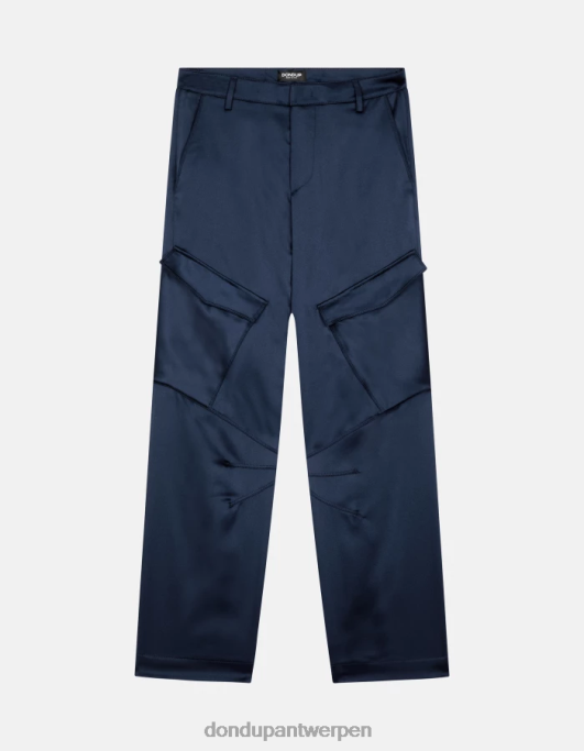 kleding DONDUP Camila losvallende satijnen broek blauw vrouwen 4X00H199