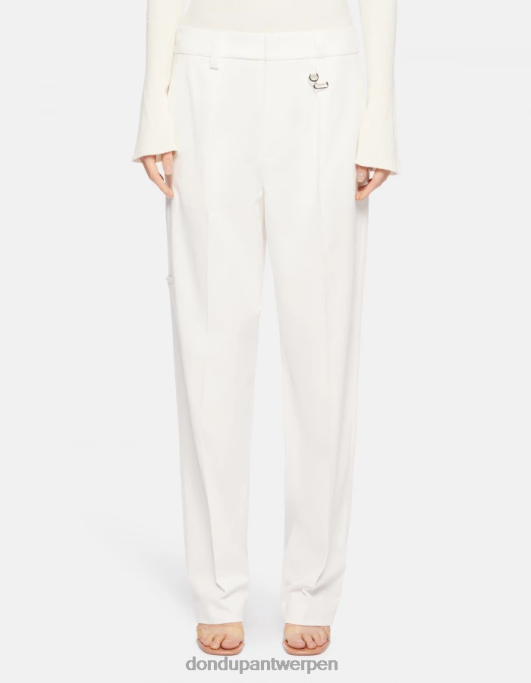 kleding DONDUP Kylie losvallende katoenen broek albast vrouwen 4X00H213