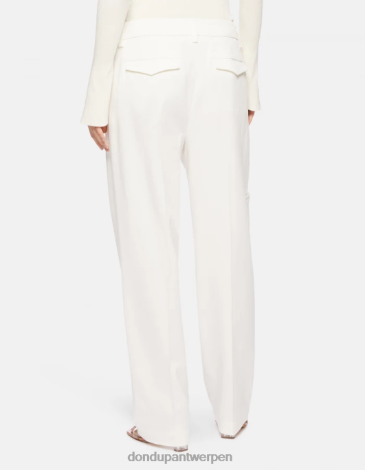 kleding DONDUP Kylie losvallende katoenen broek albast vrouwen 4X00H213