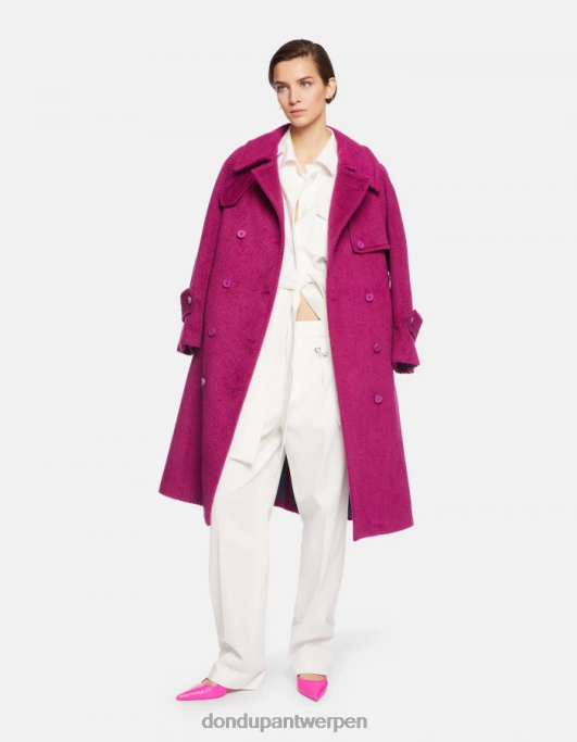 kleding DONDUP Kylie losvallende katoenen broek albast vrouwen 4X00H213