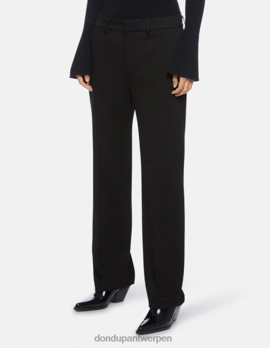 kleding DONDUP Meli losvallende 30-inch jerseybroek zwart vrouwen 4X00H227