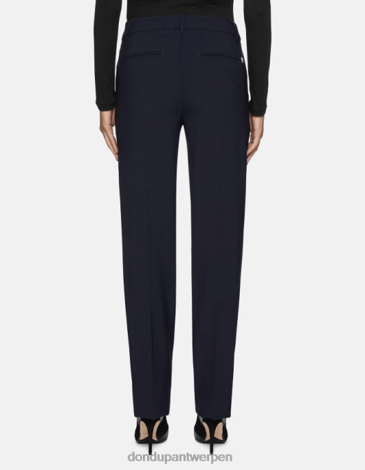 kleding DONDUP Meli losvallende 30-inch wollen broek marineblauw vrouwen 4X00H241