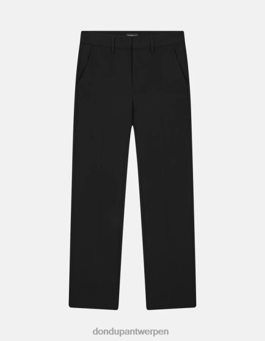 kleding DONDUP Meli losvallende 30-inch wollen broek zwart vrouwen 4X00H240