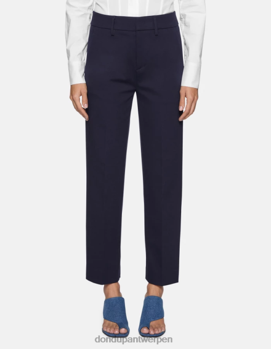 kleding DONDUP Meli losvallende cropped jersey broek donkerblauw vrouwen 4X00H220