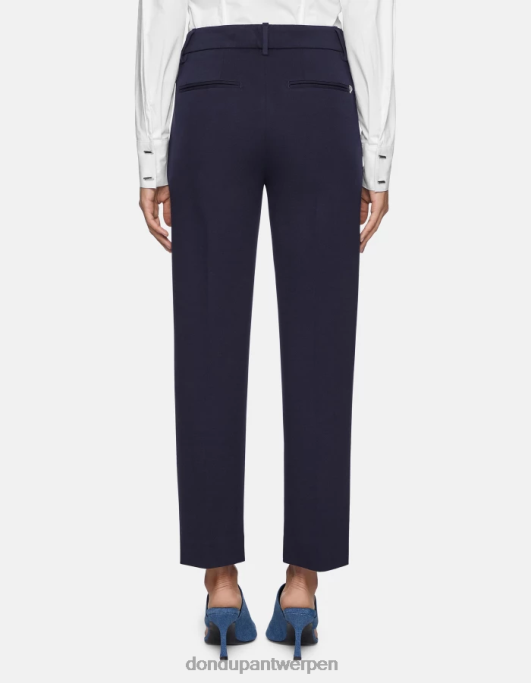 kleding DONDUP Meli losvallende cropped jersey broek donkerblauw vrouwen 4X00H220