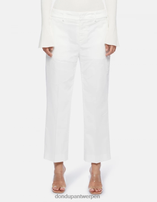 kleding DONDUP Meli losvallende cropped satijnen broek albast vrouwen 4X00H224