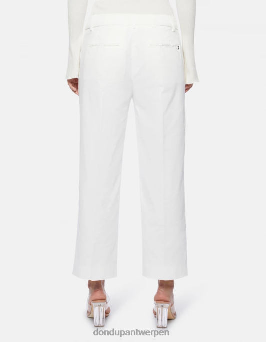 kleding DONDUP Meli losvallende cropped satijnen broek albast vrouwen 4X00H224