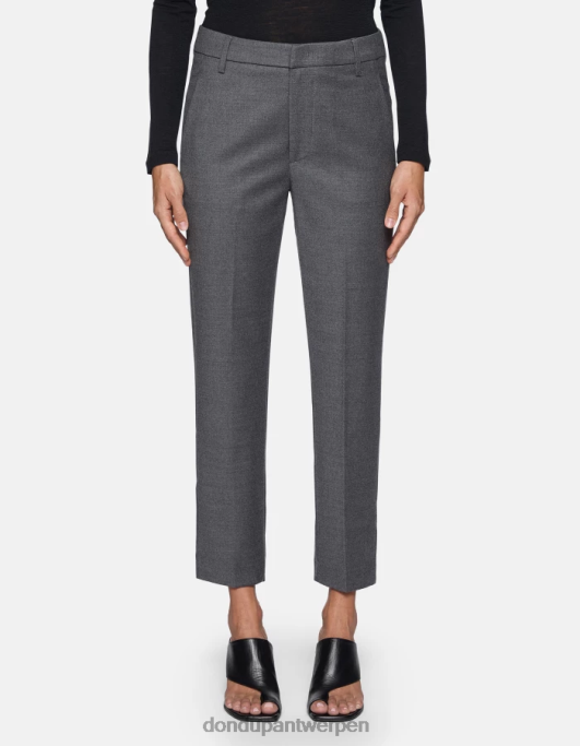 kleding DONDUP Nima losvallende flanellen broek grijs vrouwen 4X00H223