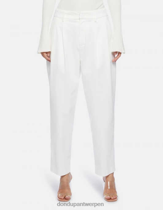 kleding DONDUP Sheryl losvallende katoenen broek albast vrouwen 4X00H238