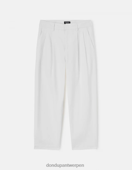 kleding DONDUP Sheryl losvallende katoenen broek albast vrouwen 4X00H238