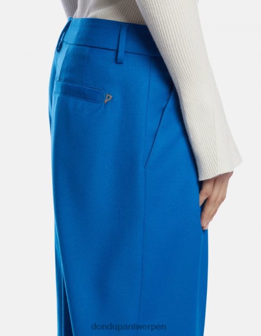 kleding DONDUP daly losvallende flanellen broek turkoois vrouwen 4X00H194