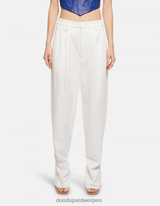 kleding DONDUP echte losvallende katoenen broek albast vrouwen 4X00H214