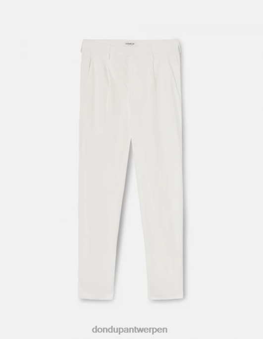 kleding DONDUP echte losvallende katoenen broek albast vrouwen 4X00H214