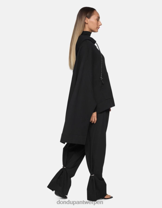 kleding DONDUP echte losvallende katoenen broek zwart vrouwen 4X00H215