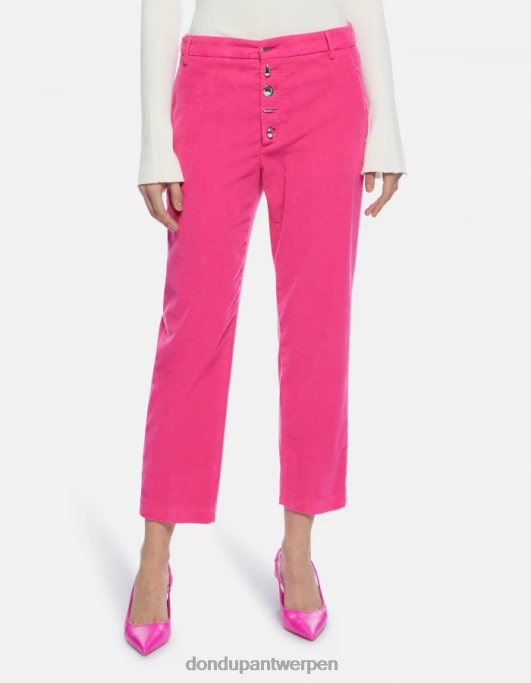 kleding DONDUP nima losvallende fluwelen broek orchidee vrouwen 4X00H136