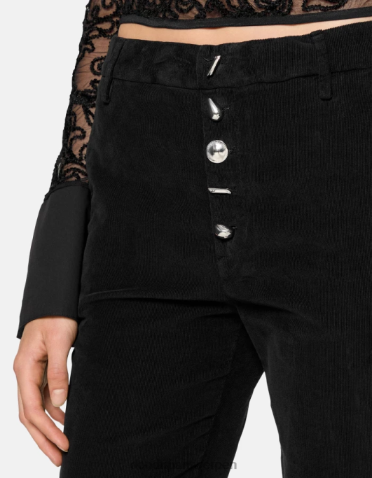 kleding DONDUP nima losvallende fluwelen broek zwart vrouwen 4X00H137