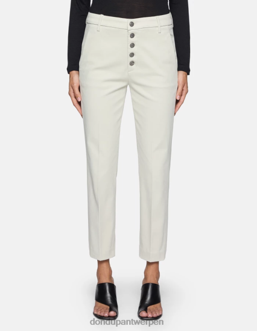 kleding DONDUP nima losvallende tricotine broek gesso vrouwen 4X00H231