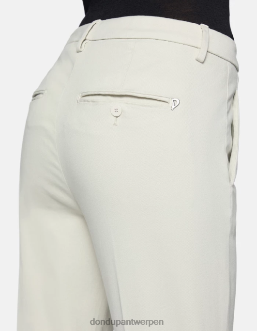 kleding DONDUP nima losvallende tricotine broek gesso vrouwen 4X00H231