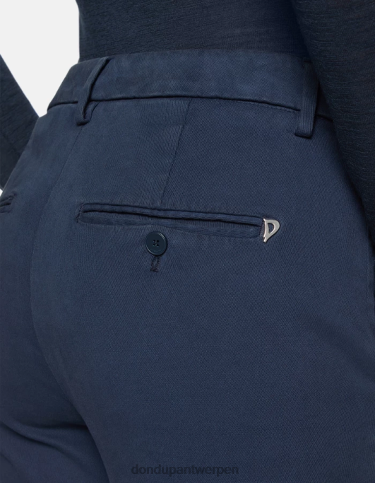 kleding DONDUP nima losvallende tricotine broek marineblauw vrouwen 4X00H233