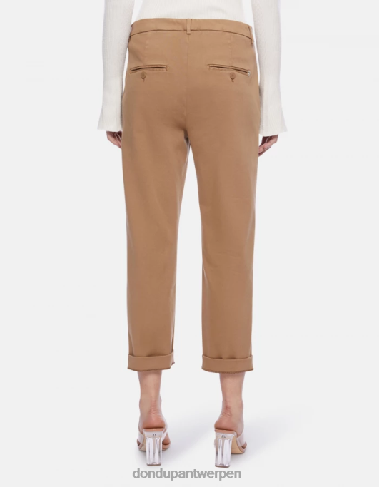 kleding DONDUP nima losvallende tricotine broek zand vrouwen 4X00H232