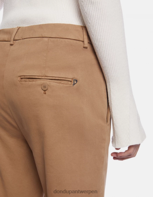 kleding DONDUP nima losvallende tricotine broek zand vrouwen 4X00H232