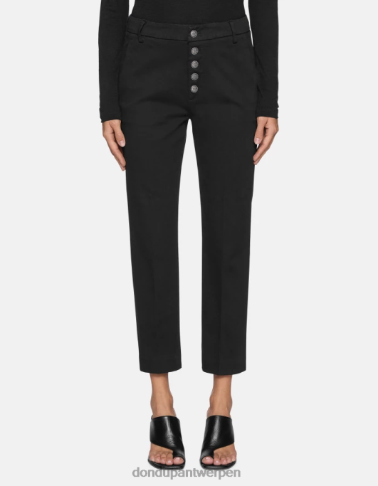 kleding DONDUP nima losvallende tricotine broek zwart vrouwen 4X00H234