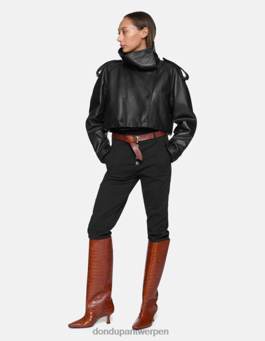 kleding DONDUP nima losvallende tricotine broek zwart vrouwen 4X00H234