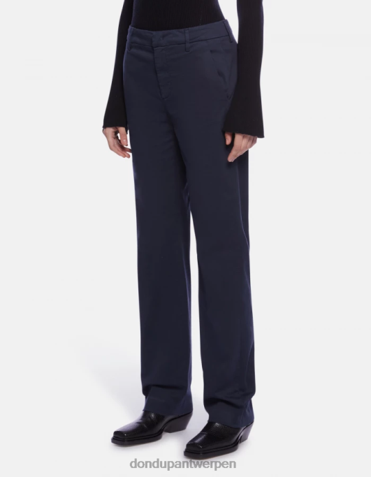 kleding DONDUP Patty regular-fit satijnen broek marineblauw vrouwen 4X00H203