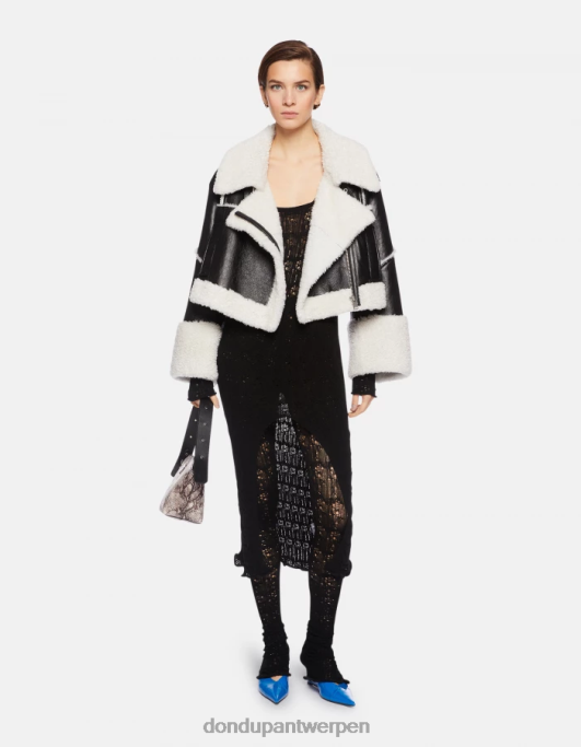 kleding DONDUP super skinny kanten broek zwart vrouwen 4X00H172