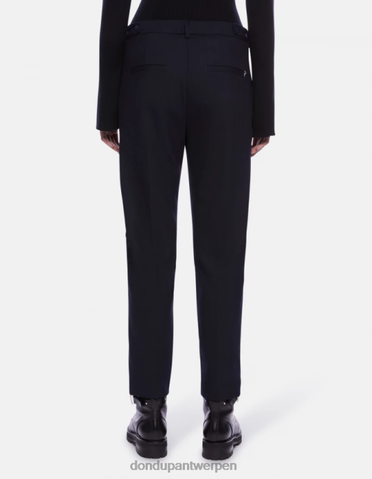 kleding DONDUP Ariel carrot-fit 27-inch broek van wolmix marineblauw vrouwen 4X00H145