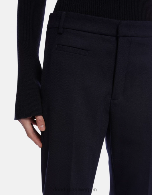 kleding DONDUP Ariel carrot-fit 27-inch broek van wolmix marineblauw vrouwen 4X00H145