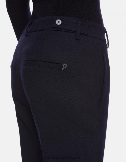 kleding DONDUP Ariel carrot-fit 27-inch broek van wolmix marineblauw vrouwen 4X00H145