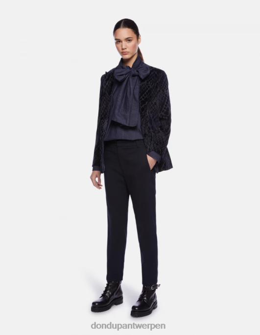 kleding DONDUP Ariel carrot-fit 27-inch broek van wolmix marineblauw vrouwen 4X00H145