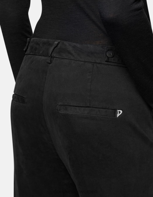 kleding DONDUP Ariel carrot-fit 27-inch katoenen broek zwart vrouwen 4X00H165
