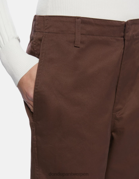 kleding DONDUP janis carrot-fit katoenen broek bruin vrouwen 4X00H159