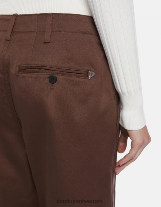kleding DONDUP janis carrot-fit katoenen broek bruin vrouwen 4X00H159